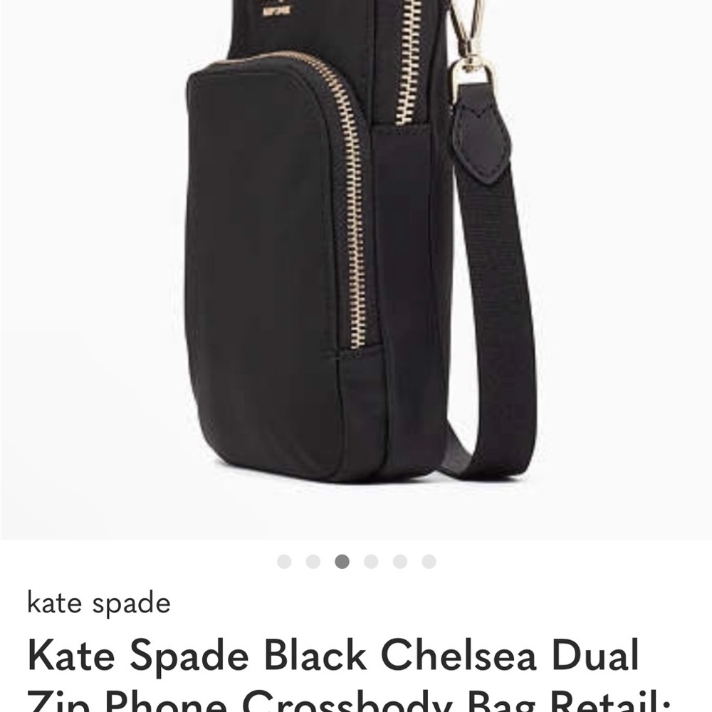 Kate Spade Black Chelsea Dual Zip Phone Crossbody Bag Retail:$180 NWT - Picture 4 of 6